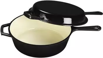 Echtwerk Schmortopf/Grillpfanne 2-in-1 Set Schwarz