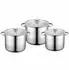 Cheffinger Kochtopf-Set Edelstahl Glasdeckeln 6-tlg.
