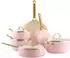 GreenPan Topfset Padova Reserve 6-tlg. Stielkasserolle 18 / Kasserolle 24 / Bratpfanne (Creme Rosa)