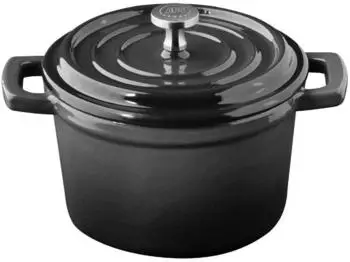 APS Mini-Topf 5 Stars mit Deckel Gusseisen &Oslash; 11 cm grau