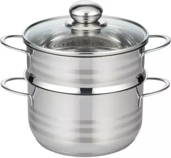 Elo Dampfgartopf Basic Brillant Edelstahl Glasdeckel Ø 24 cm