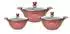Cheffinger Kochtopf-Set Burgundy Aluguss Glasdeckel 6-tlg. Ø 20 / 24 / 28 cm
