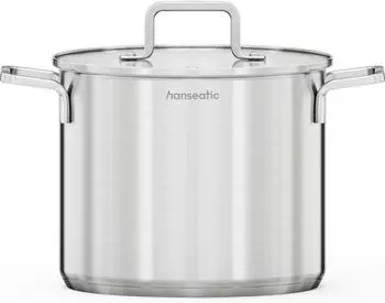 Hanseatic Daily Kochtopf 22 cm 6,8 l Edelstahl Glasdeckel