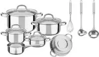 GSW Topf-Set "Montreal" Set, je 1 Kochtopf 14/16/20/24 cm, 1 Stieltopf 14 cm,...
