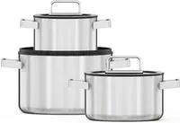 Hanseatic Topf-Set "PREMIUM" Set, Kochtopf 1x 16 cm / 1x 20 cm / 1x 24 cm, 6...