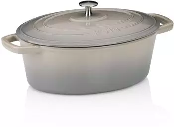 Kela Calido Br&auml;ter 4 l Gusseisen emailliert Induktion Hellgrau 29 x 23 cm