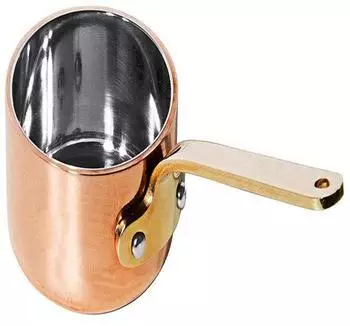 Contacto Stielkasserolle 0,05 l Ø 5 cm Kupfer Edelstahl 18/10 Messinggriff