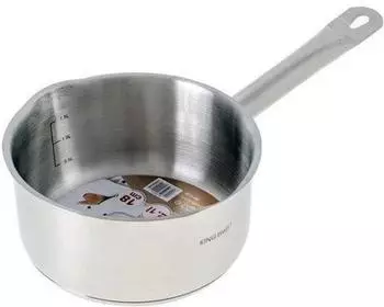KINGHOFF Stielkasserolle 1,5 l 16 cm Edelstahl 18/10 Induktion mit Ausgie&szlig;er