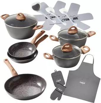 Stoneline Koch Topfset Aluminium Braun/Grau