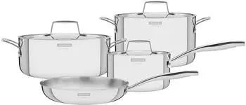 Tramontina GRANO mit Bratpfanne Topfset 24 cm/16 cm/26 cm Silber