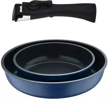 Bergner Click&Cook Topfset 2-tlg. Aluguss Blau