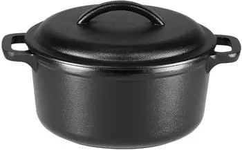 AmazonBasics Schmortopf 1,9 l Gusseisen Schwarz