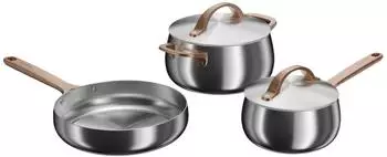 BergHOFF Home aus Topfset 16 cm/20 cm/24 cm Edelstahl Grau