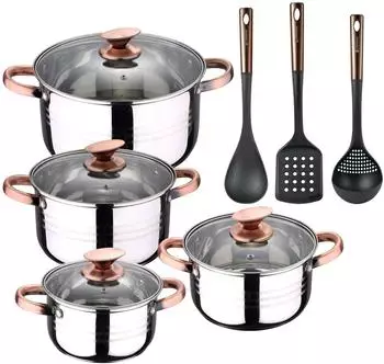 Bergner aus Kochgeschirr-Set 8-tlg. Kupfer Silber/Grau
