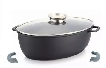 Cheffinger Marmor-Br&auml;ter 38 cm Aluguss Schwarz