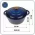Hage Musikverlag HAGE Emailliert Kochtopf 22 cm 3 l Gusseisen Blau