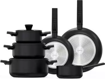 Hanseatic ALU SCANDI Topfset 9-tlg. Aluminium Schwarz