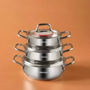 Karaca Emirgan Kochgeschirr-Set 6-tlg. Edelstahl Silber