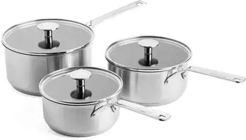KitchenAid Ceramic Non-Stick Topfset 16/18/20 cm Silber