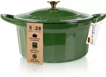 Römertopf Topfset 28 cm 6,1 l Gusseisen Grün