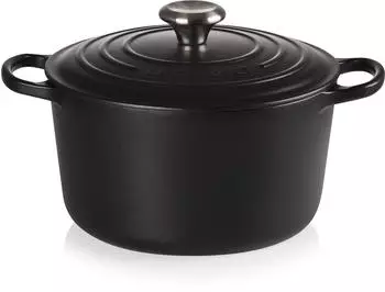 Le Creuset Signature Bräter 24 cm rund hoch schwarz