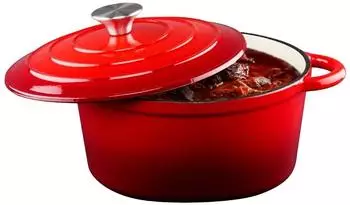 Alpina Kochtopf 24 cm 3,8 l Rot Gusseisen