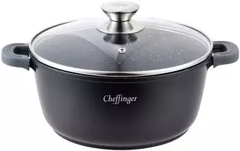 Cofi Suppentopf 32 cm 6 l Schwarz Aluguss Marmorbeschichtung