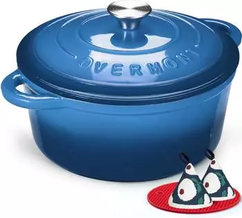 Overmont Bräter 24 cm Blau Gusseisen