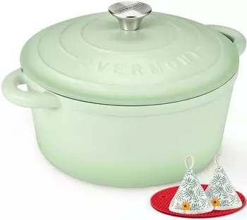 Overmont Bräter 26 cm 5,2 l Grün Gusseisen