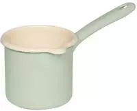 Riess 0284-006, Riess Schnabeltopf mit Stiel Emaille Topf Pastell Nilgr&uuml;n 10cm