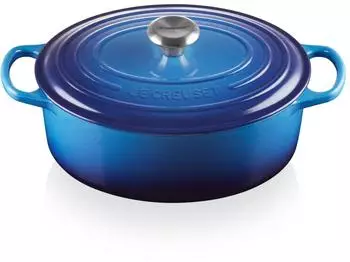 Le Creuset Signature Gusseisen Br&auml;ter oval 31cm 6.3l azure (21178312202430)