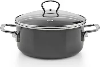 Riess Bratentopf mit Glasdeckel 20cm dark grey (0710-003)