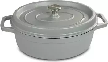 Osoltus Gusseisen Br&auml;ter oval 33cm 5.5l hellgrau