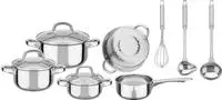 GSW Topf-Set "Montreal" Set, je 1 Kochtopf 14/16/20 cm, 1 Stieltopf 14 cm, 11 Stk.