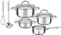 GSW Topf-Set "Montreal" Set, je 1 Kochtopf 14/16/20 cm, 1 Stieltopf 14 cm, 9 Stk.