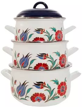 Serenk Premium Kochgeschirr-Set 3-teilig 18/20/22 cm Dunkelblau