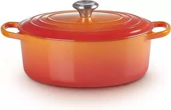 Le Creuset Signature Bräter oval 31 cm ofenrot – Le Creuset Signature Bräter oval 31 cm – hochwertige Gusseisen-Konstruktion für Induktion und Backofen
