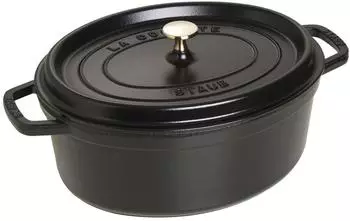 Staub Bratentopf 31 x 25 cm oval schwarz