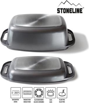 Stoneline XXL Bräter 43 x 25,5 cm grau – Hochwertige Materialien und durchdachtes Design