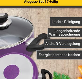 Krüger Topfset 17tlg. lila – Krüger Topfset 17tlg. lila: Vielseitigkeit in Ihrer Küche