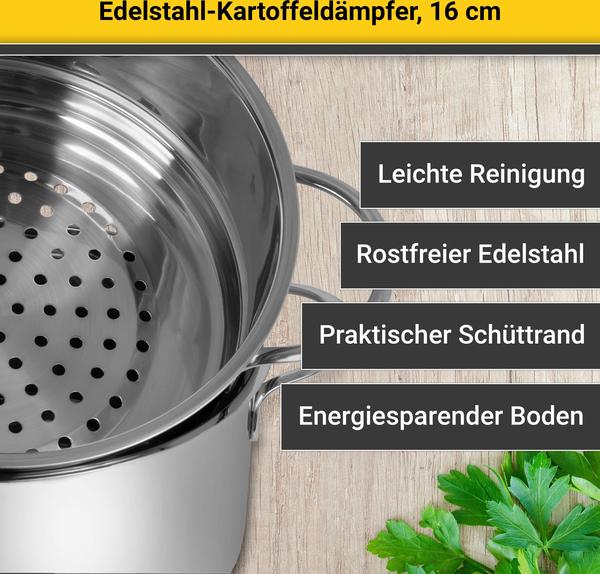 Dampfgartopf Ausstattung & Bewertungen Krüger Kartoffeldämpfer / Biodünster 16 cm