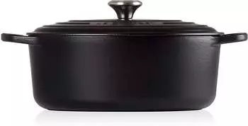 Le Creuset Signature Bräter oval 31 cm schwarz – Le Creuset Signature Bräter oval – Gusseisen für intensive Wärmespeicherung