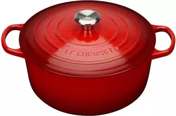 Le Creuset Signature Br&auml;ter 24 cm rund kirschrot