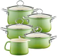RIESS Nouvelle Emaille Familien-Topfset 5-teilig SMARAGD 0584-036