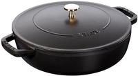 Staub 12612425, Staub: Br&auml;ter mit Chistera Drop-Structure, &Oslash;24cm, Schwarz