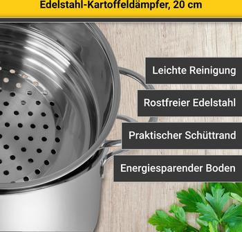Karl Krüger Dünster Bio 20 cm – Karl Krüger Dünster Bio 20 cm – Dämpfen und Dünsten mit Edelstahl