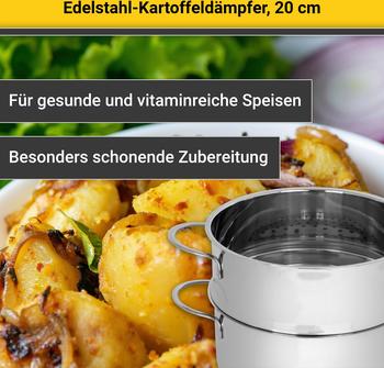 Karl Krüger Dünster Bio 20 cm – Sandwichboden für gleichmäßige Hitzeverteilung auf allen Herdarten