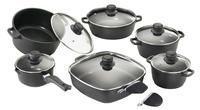 Karcher Topfset 112914, Aluguss, Antihaftbeschichtung, mit 6 Glasdeckeln, 6-teilig