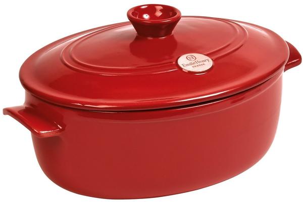 Emile Henry Cocotte Flame oval 31 cm rot