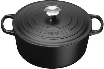 Le Creuset Signature Br&auml;ter 26 cm rund schwarz